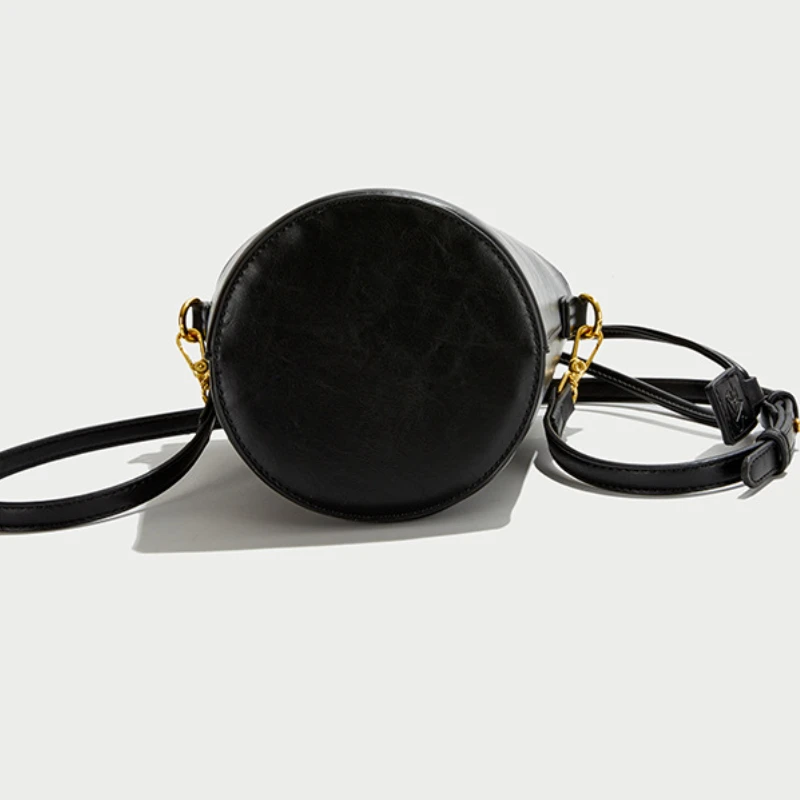 Bucket Bag PU Shoulder Bag Handbag Drawstring Simple Fashion 2023 New Trend Messenger Bag All-match Solid Color Women Aesthetic