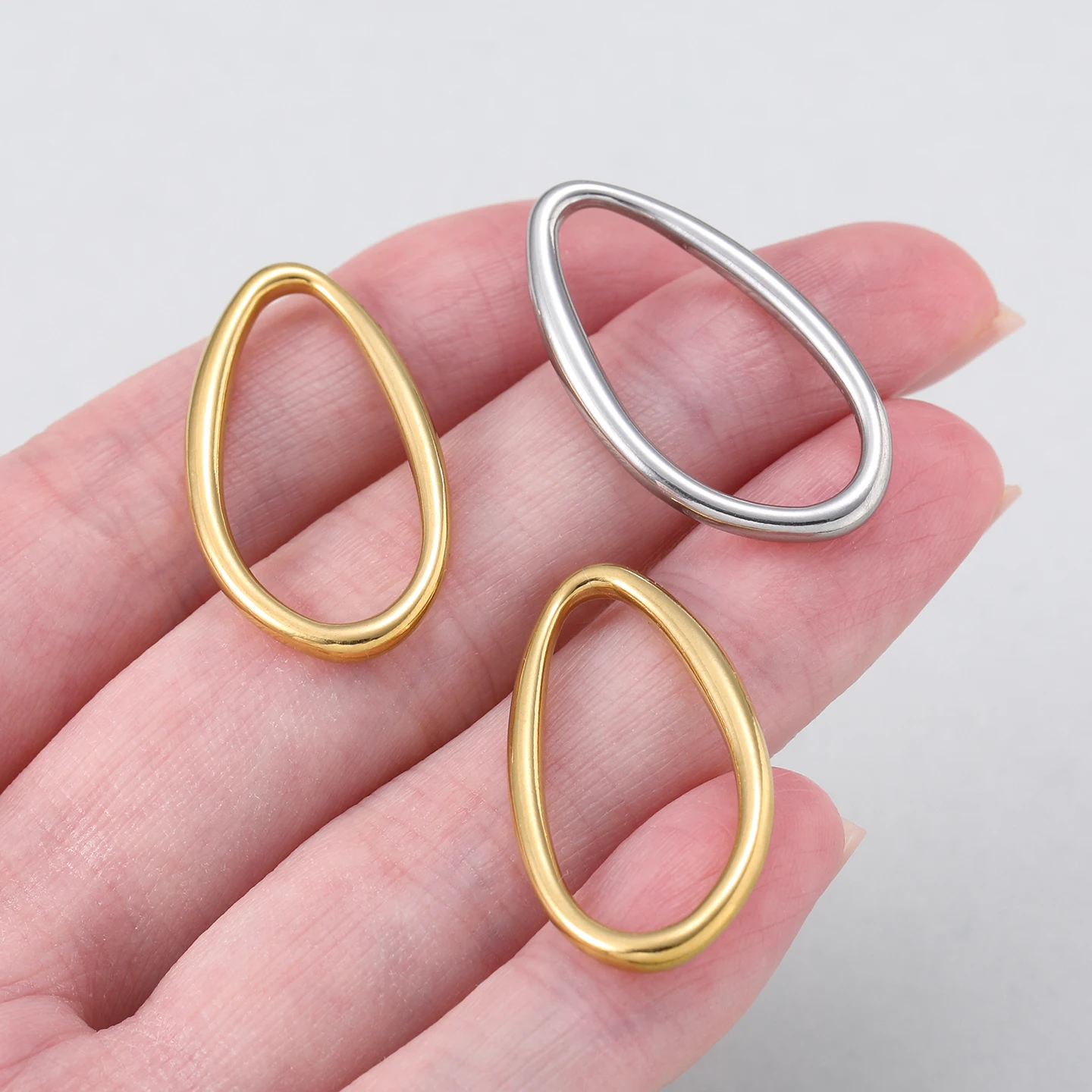 5Pcs Stainless Steel Connectors for Jewelry Making Irregular Bezel Earrings Charms jewelry Making Supplies Parts Diy Findings image 6