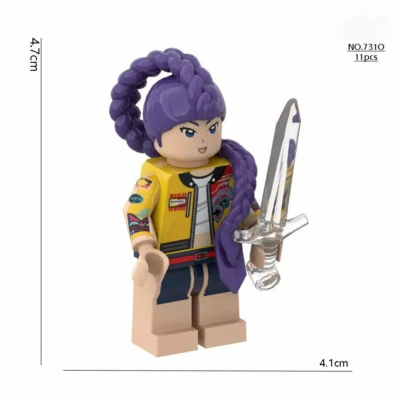 Nouveau chaud 8 pièces K-POP chasseurs de démons blocs de construction mignon Mini figurine tête assemblage jouet éducatif pour enfants cadeau de noël