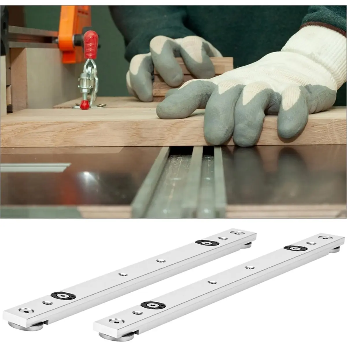 【AT48】 NEW 2-Piece 300mm Aluminum Alloy Miter Bar Slider Set - T-Slot Rails for Table Saws, Router Tables & Workshop Jigs