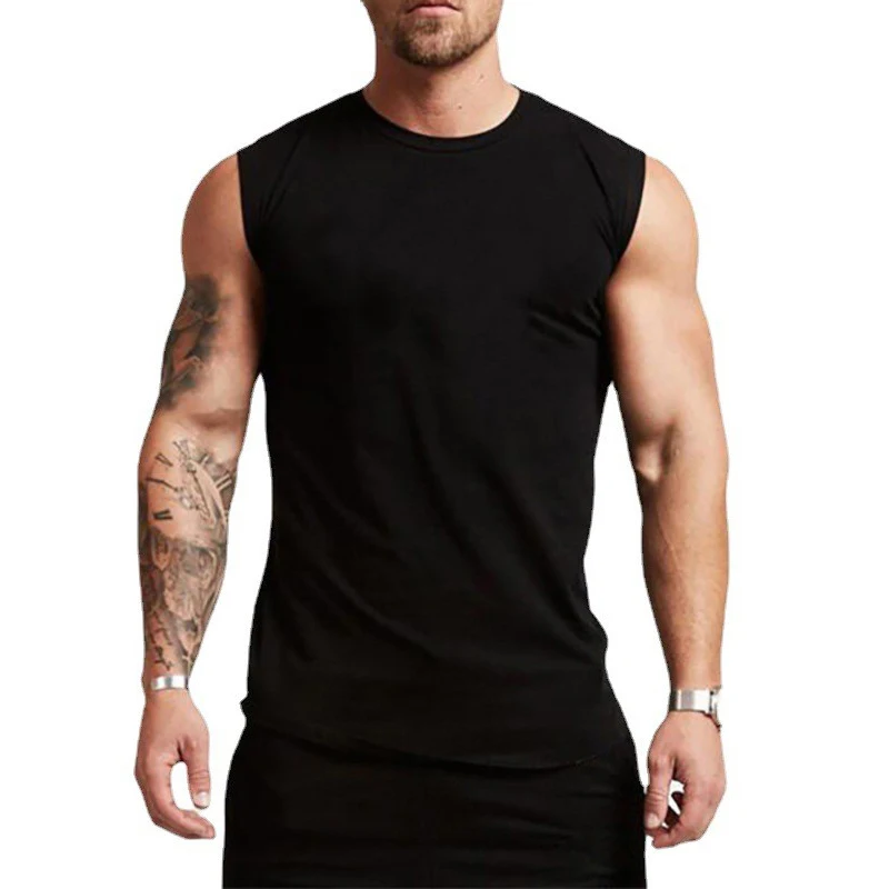 Muscleguys Gym Fitness Runnning Sleeveless Shirt Workout Muscle Vest Men\'s Casual Tees Tops