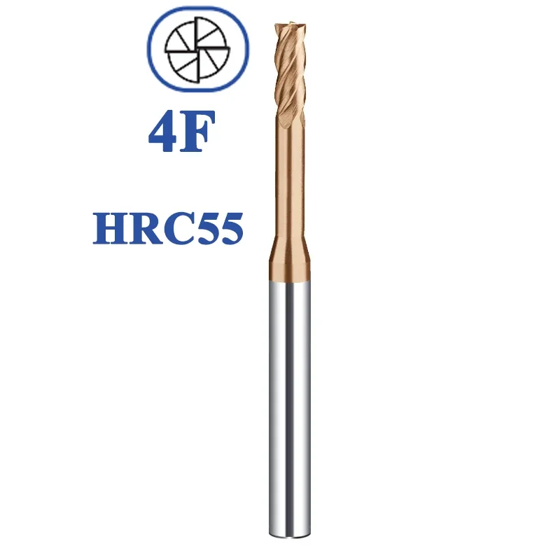 HRC55 Hrc60 2/3/4 Flute Tungsten Carbide End Mill Milling Cutter Cnc Routerbits Long Flute 1mm 1.5mm 2mm 2.5mm 3.0mm