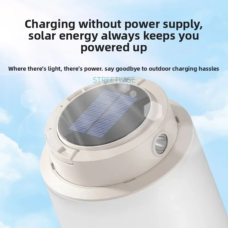 Separate Double Light Colorful Protective Solar Tent Lamp Portable Hanging Multifunctional Camping Light for Outdoor