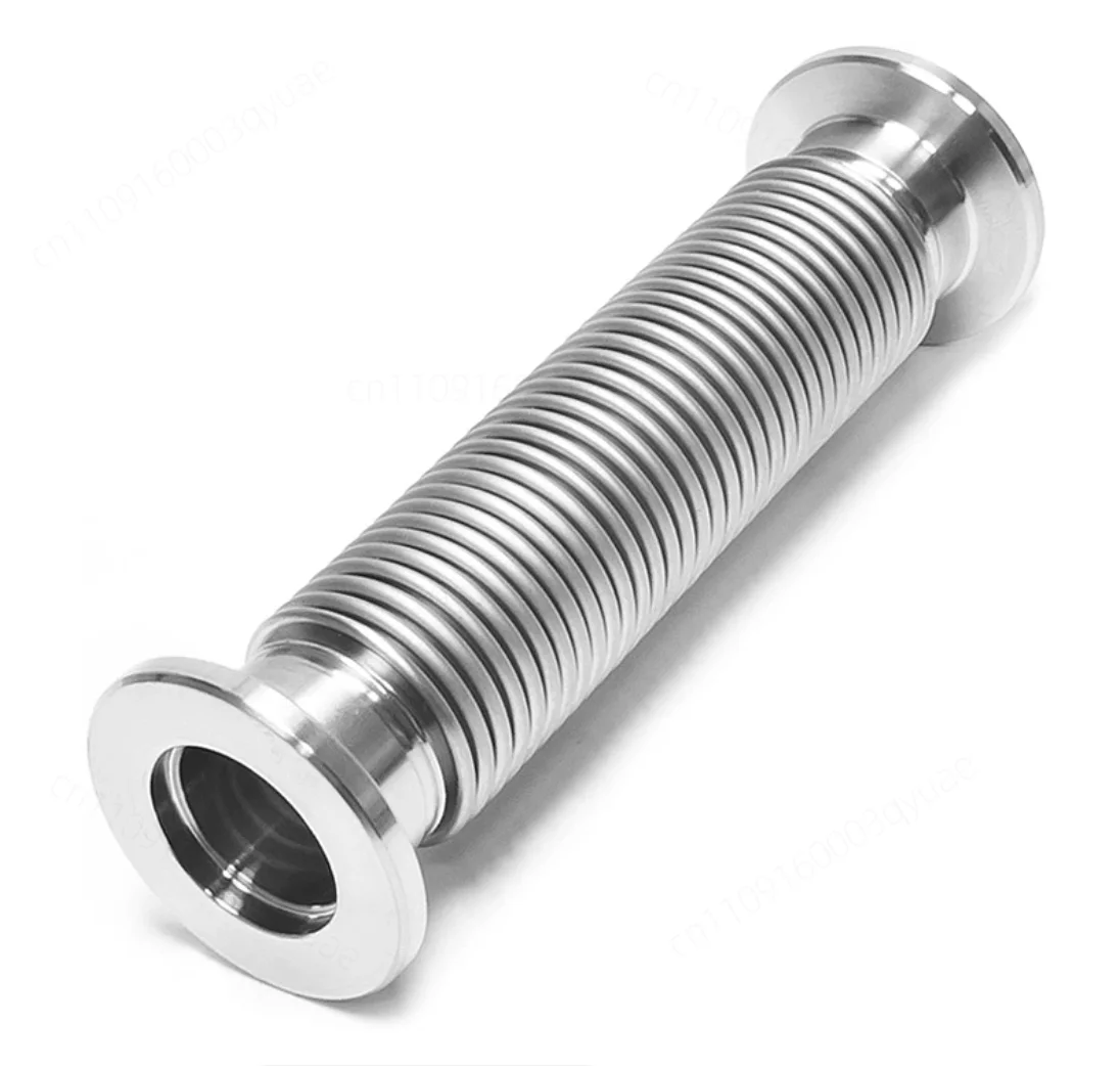 KF/NW Bellows Vacuum Fitting Flexible Corrugated Hose Forged Bellows Stainless Steel SS304 Spiral Tube Bendable Not Retractable