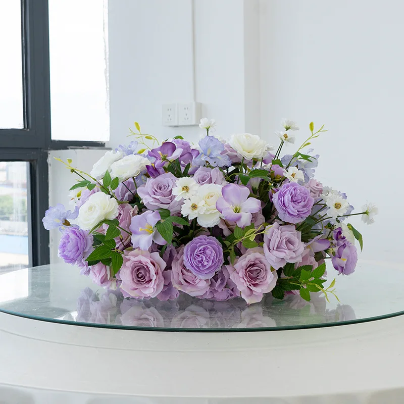 Finished product simulation main table flower factory direct supply, western wedding banquet soft decoration flower
