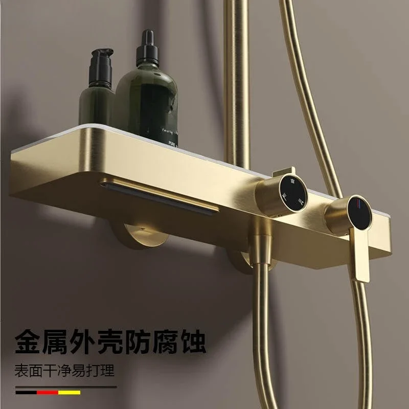 Set doccia, tavolo portaoggetti, doccia pioggia caduta, uscita acqua