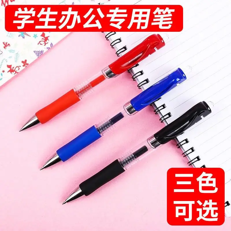 Ballpoint Pens Refill 0.5mm Nib Medium Point Work Pen Retractable Office Business Black Red Blue Rolling Ball Pens High-Capacity