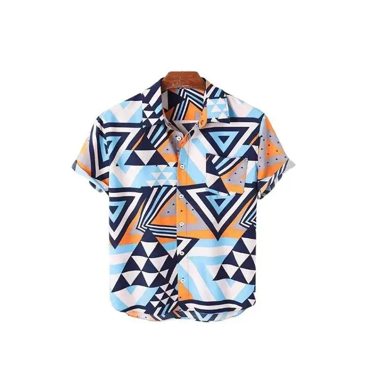 

Мужская рубашка с бриллиантовым принтом и воротником, больших размеров, в уличном стиле, с коротким рукавом, повседневная, модная, не деформируется, для ежедневной носки