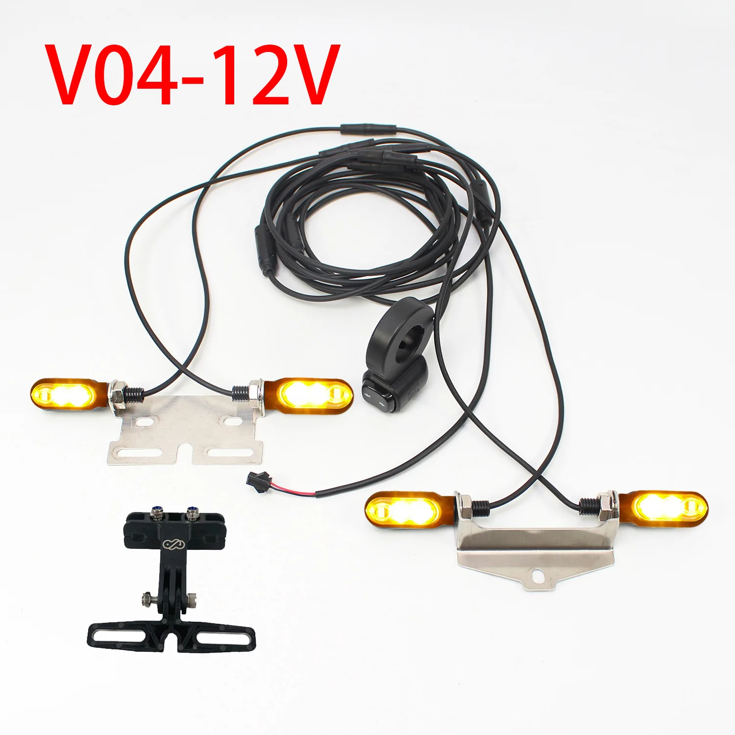 Front Rear Turn signal Kit 12V 72V Waterproof Indicator Light Set for Electric Bicycle Motorcycle