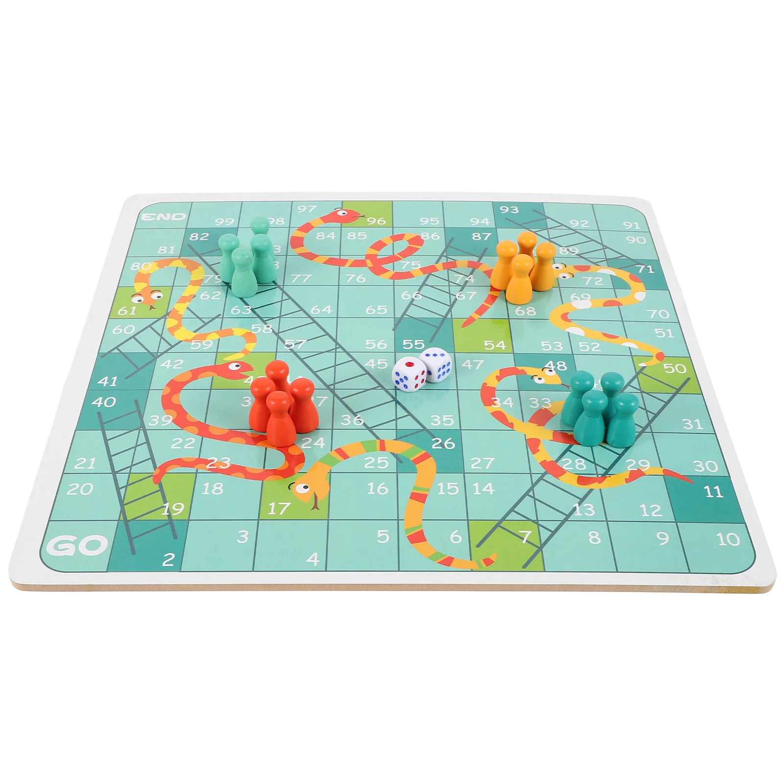 

1Set Wooden Chess Board Kids Flying Chess Snakes Game Small Lightweight Portable Board Game for Party Play Chessboard Toys