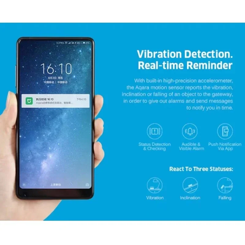 Aqara Vibration Shock Sensor Zigbee Motion Detection Alarm Monitor Built In Gyro Motion sensors for Xiaomi Home Homekit APP