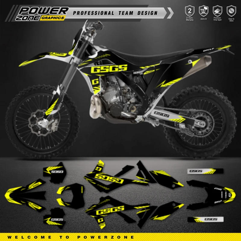 PowerZone Custom Team Graphics Backgrounds Decals For 3M Stickers Kit For GASGAS EC MC 250 300 2012 2013 2014 2015 2016 2017 013