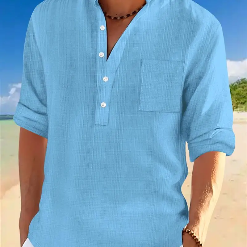 

Свободный повседневный длинный свеч irt 2025, мужской воротник-стойка, тонкий, осенне-весенний, однотонный, мужской, свободный крой, повседневный стиль