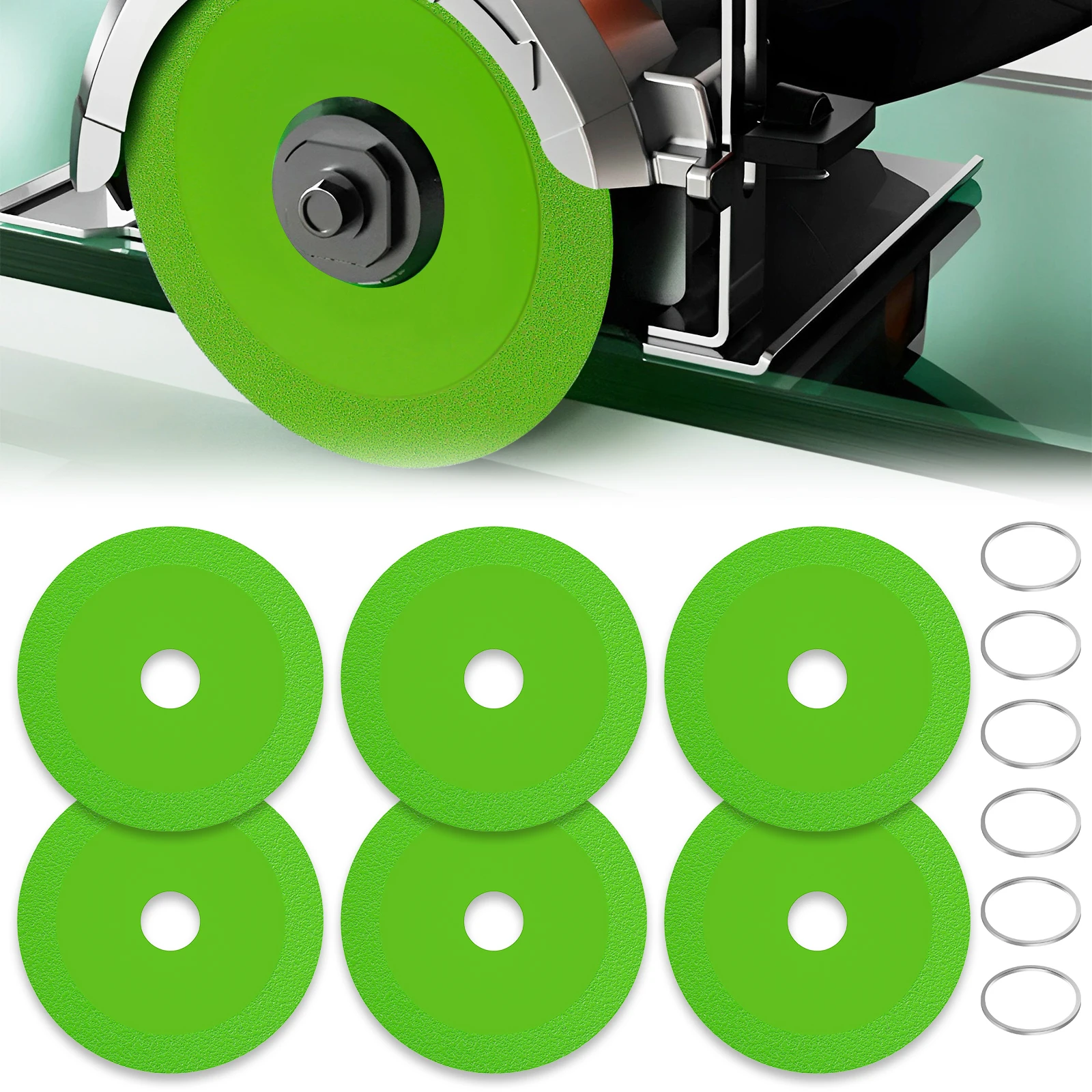 6Pcs Integrated Glass Cutting Disc for Angle Grinder Heat Resistant Diamond Glass Saw Blade Wear Resistant Ultra Thin Ceramic