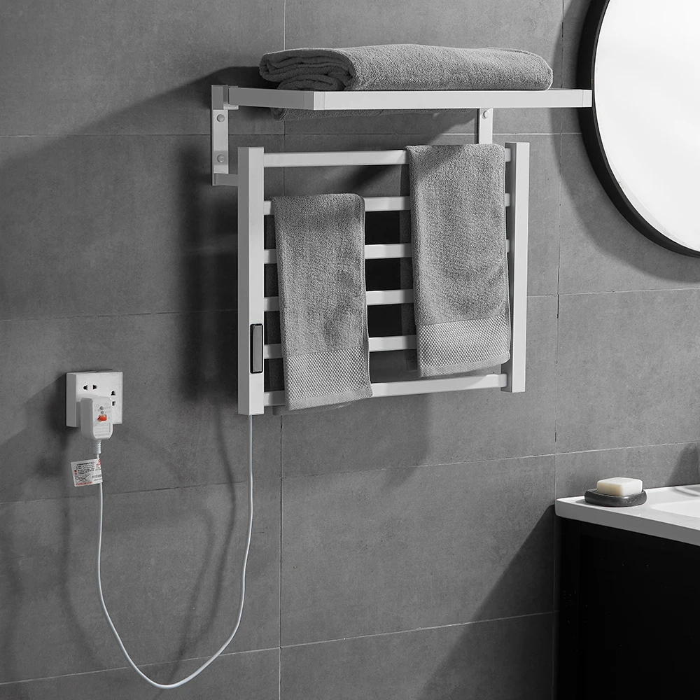 Towel Rail Bathroom Electric Towel Rack Temperature control Time control 115℉-155℉，45℃-70℃ Smart towel dryer Towel warmer