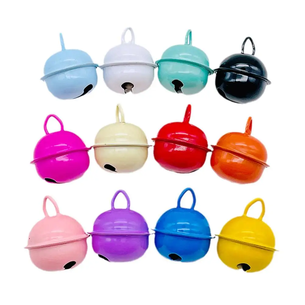 Pet Bell Diy Key Chain Christmas Bell 22mm Metal Pendant Bell Color Lacquer Bell Small Candy Round B0X2