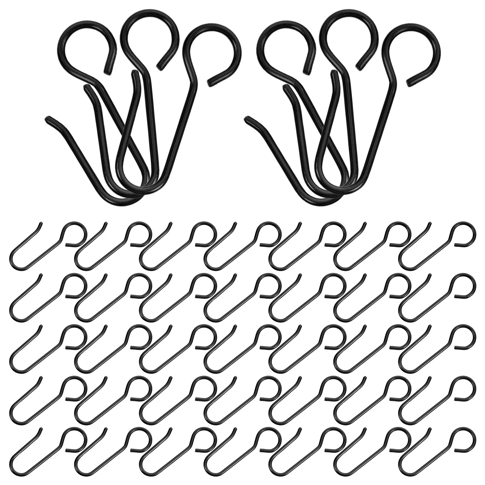 

60Pcs S-Shaped Metal Hooks for Curtains Flexible Installation Ceiling Tracks Smooth Sliding Sturdy Home Decor