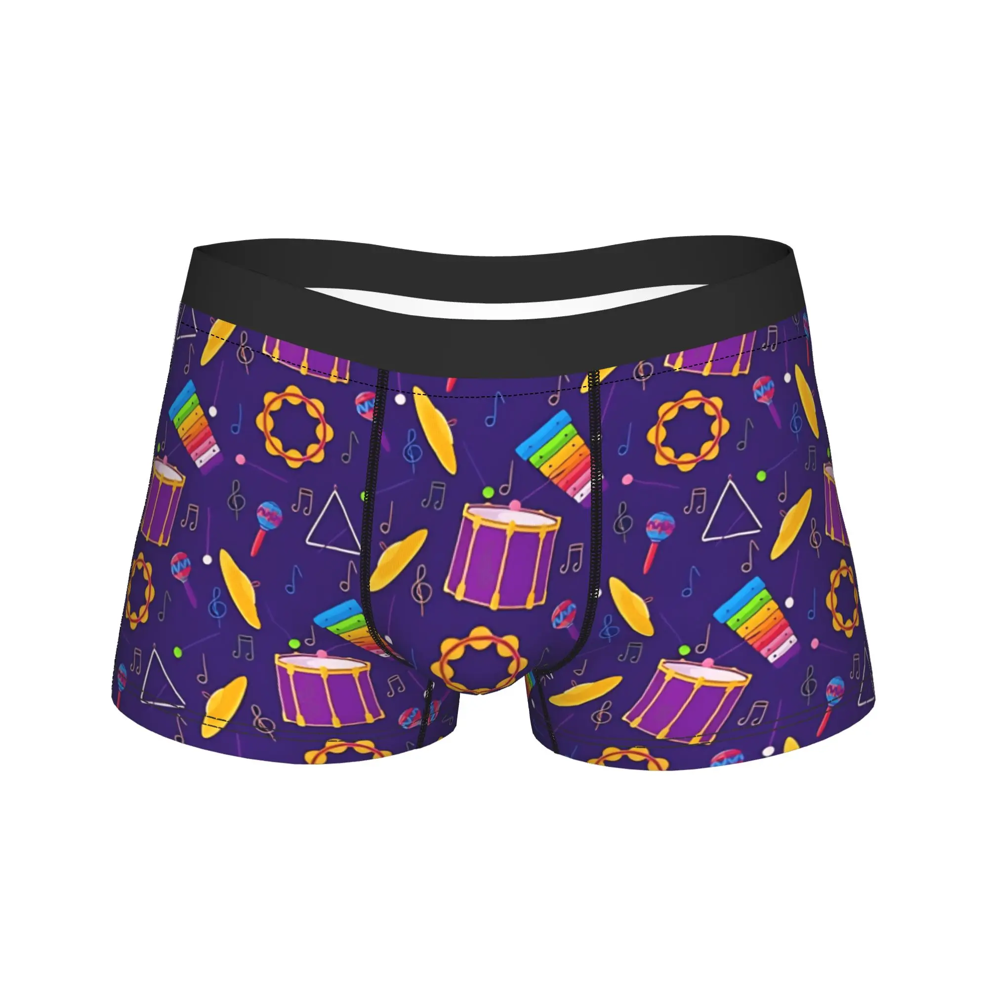 

Percussion Musical Notes Boxer Shorts 3D Pouch Underwear Trenky Pattern Boxer Brief Novelty Men's Underpants Large Size