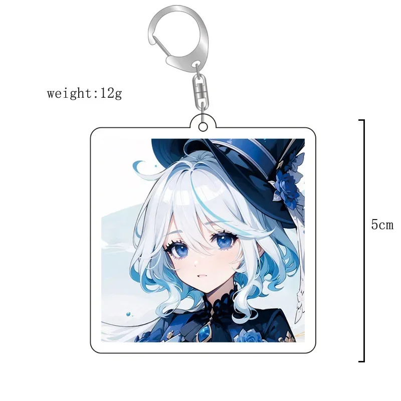 Kawaii Yuan Shen Furina Neuvillette Lyney Knave Arlecchino Keychain Anime Game Accessories Backpack Pendant Prop Badge Gift