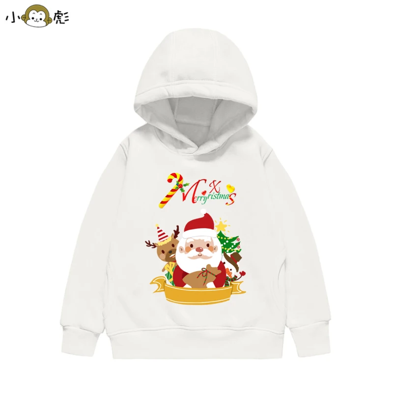 Felpa con cappuccio per bambini con renna di Babbo Natale di Natale Ragazzo Ragazza Autunno Inverno Quotidiano All'aperto Casual Allentato Caldo Abbigliamento sportivo morbido
