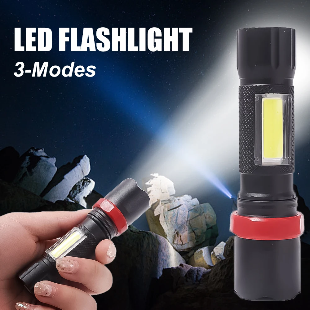 LED Flashlight  Mini Portable USB Rechargeable Torches Flashlight Zoomable Waterproof Tactical Torch Lamp Outdoor Fishing Lights