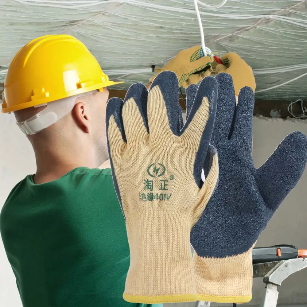 400V Electrician Work Gloves Nonslip Wear-resistant Insulating Gloves Flexible Anti-electricity Gloves Hand Protection