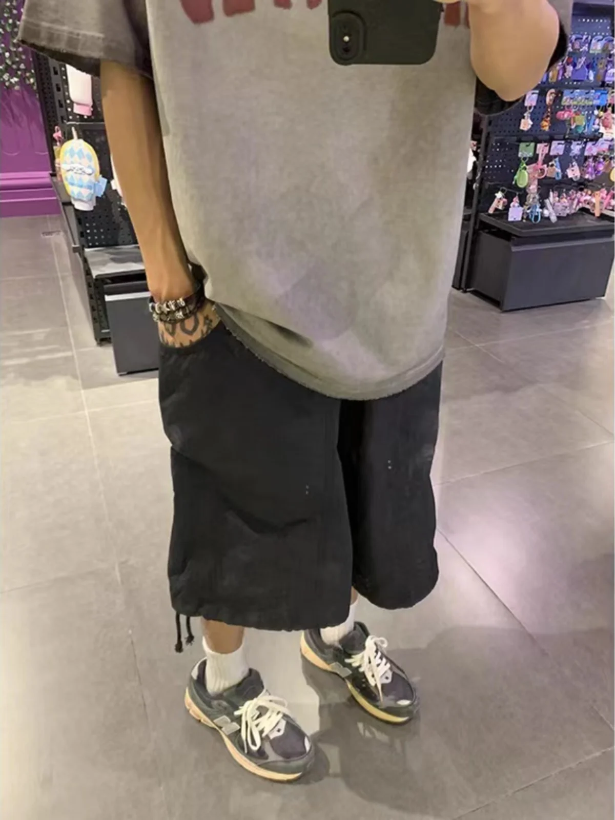 

American Sle Summer Thin Seven-Eight Pants Men Casual Loose Wide Leg Workwear orts Loose Fit Youthful Energy Sle