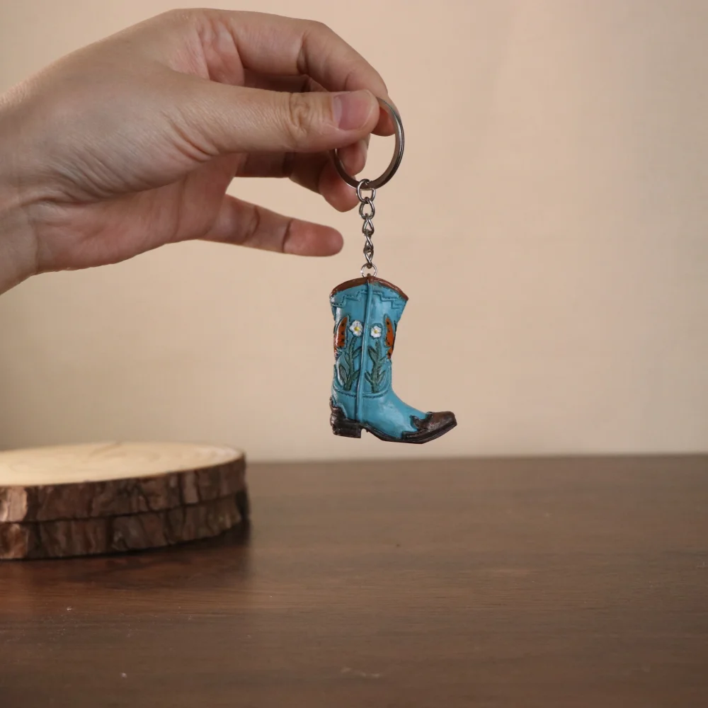 Amerikanische Spezial- und Themen-Heimdekoration 3D Mini-Cowboystiefel-Anhänger Wohnzimmer Wanddekoration Taschenzubehör Schlüsselanhänger – Detail 5