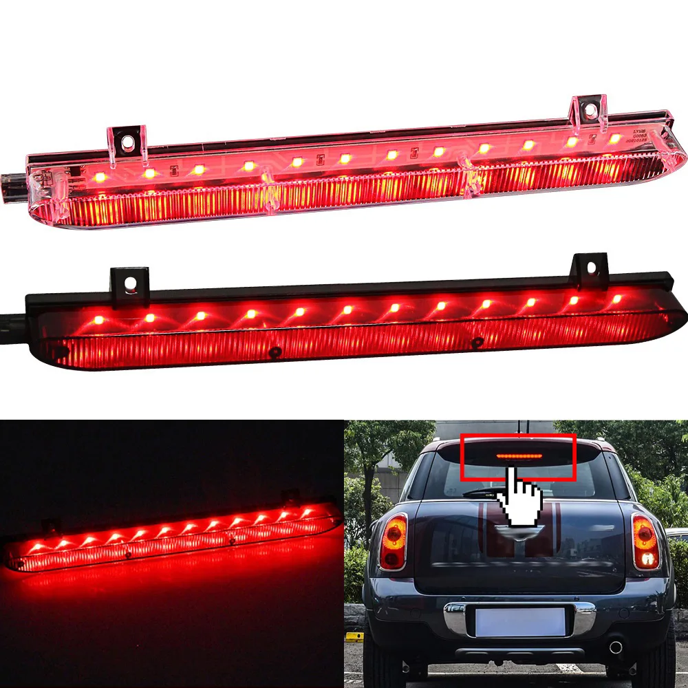 1PC Smoke/Clear Lens LED Rear 3rd Third Brake Light Lamp for Mini Cooper Hatchback R56 2006-2010 for Countryman R60 2010-2016 