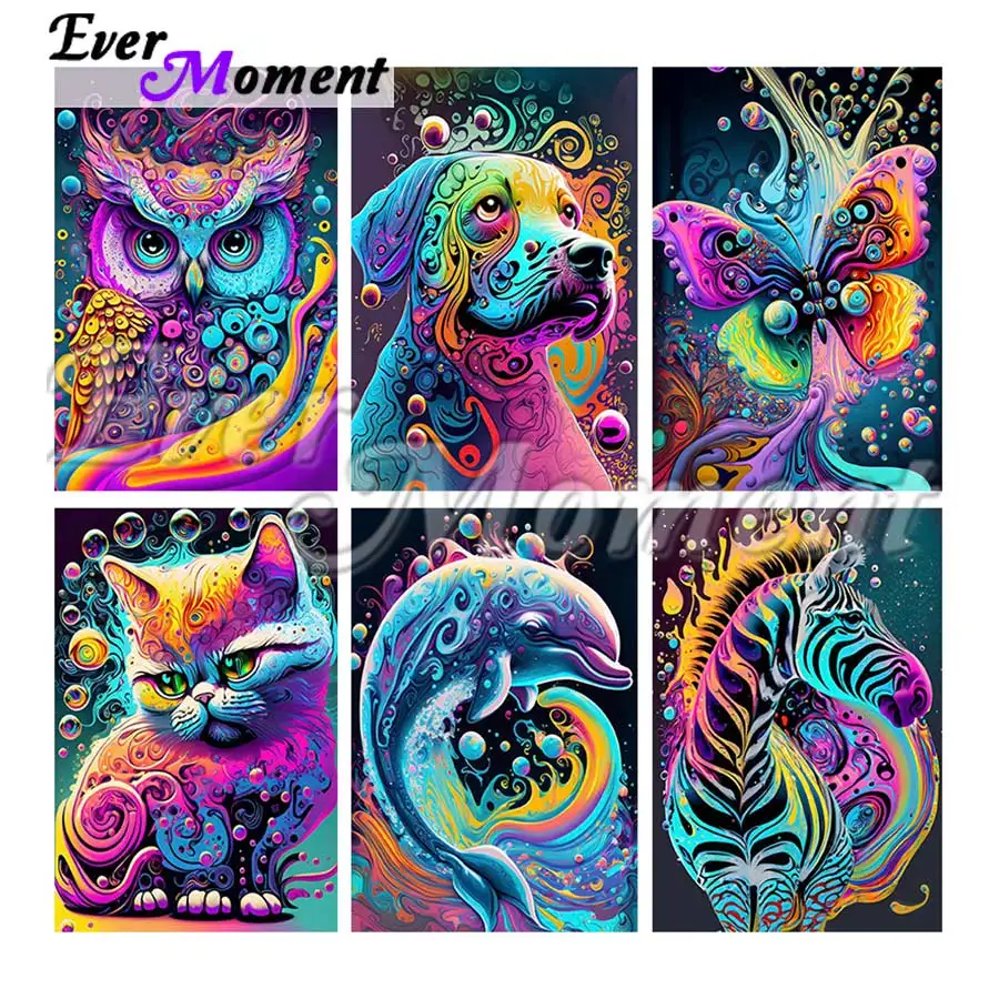 

Diamond Painting With Special Drills AB Crystal Glow-in-the-Dark Stone AI Generated Colorful Animal Owl Butterfly Art ASF2768