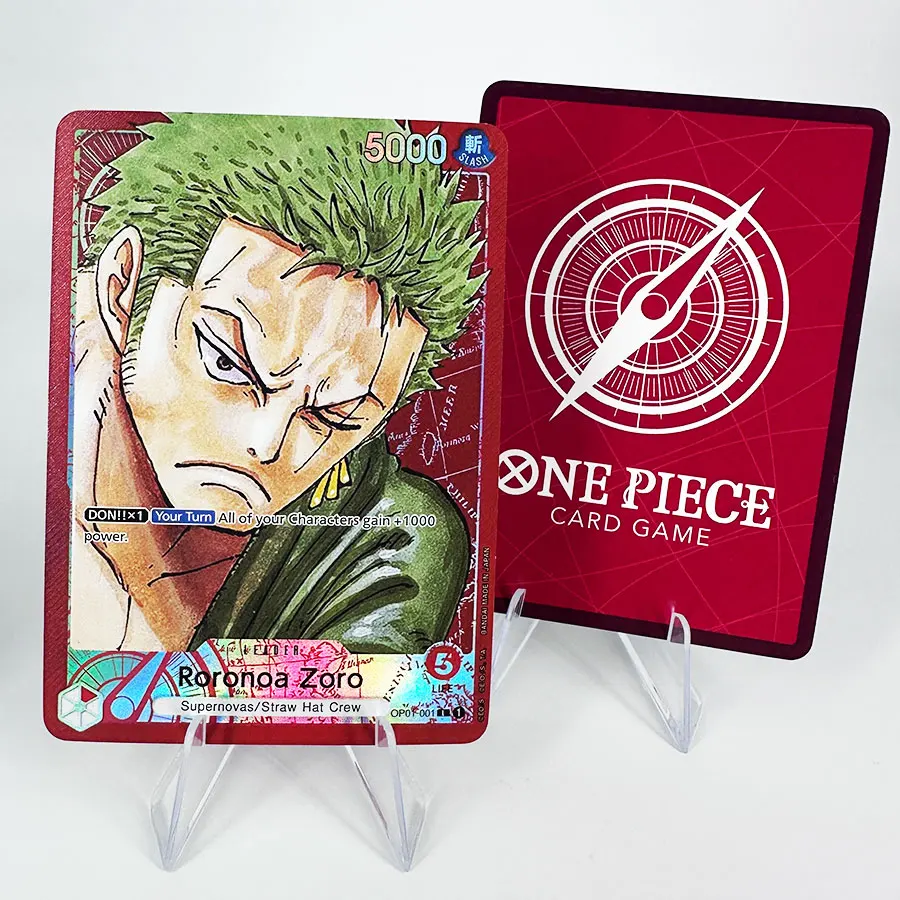 One Piece TCG Roronoa Zoro 2pcs Set Alternate Art Proxy Cards - Straw Hat Crew Leader Character Foil Collectible Trading Cards