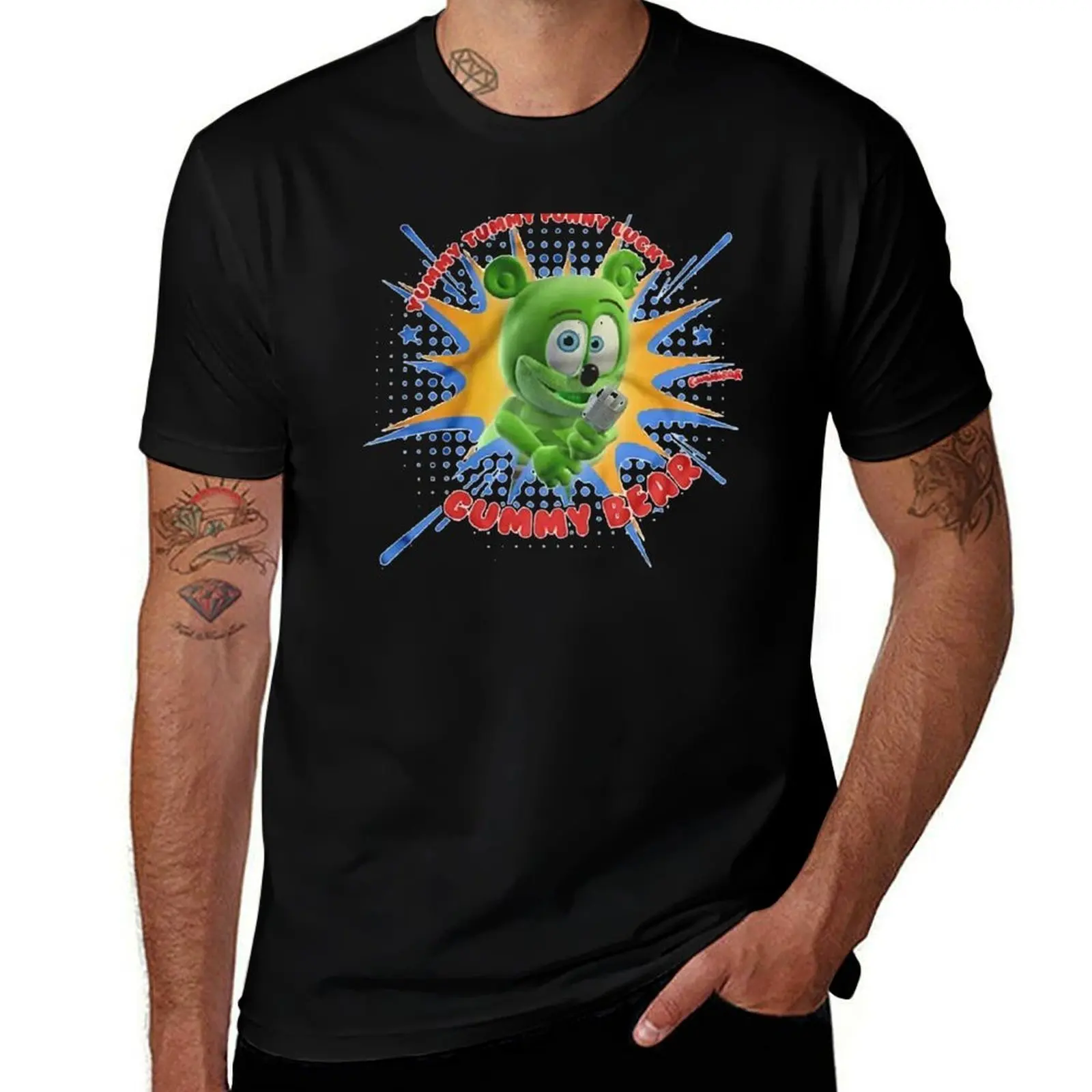 

Funny Lucky Gummy Bear Youth . T-Shirt Simple Casual Short Sleeve Cotton T-Shirt