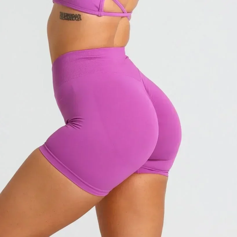 Pantalones cortos dinámicos Scrunch Bum para mujer, pantalones de Yoga sin costuras, pantalones cortos de motociclista, entrenamiento de motociclista, Yoga, Pilates, mallas para correr