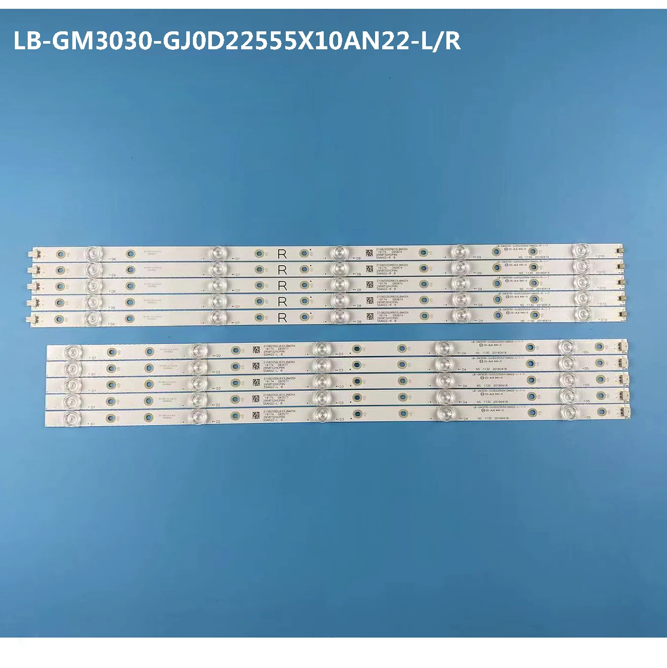 Bande de rétroéclairage LED pour PHILIPS 55 en effet TV LB-GM3030-GJ0D22555X10AN22-R-1-H 55pus730 4/12 55pus6704 55PUS7394 55PUSexecute 4