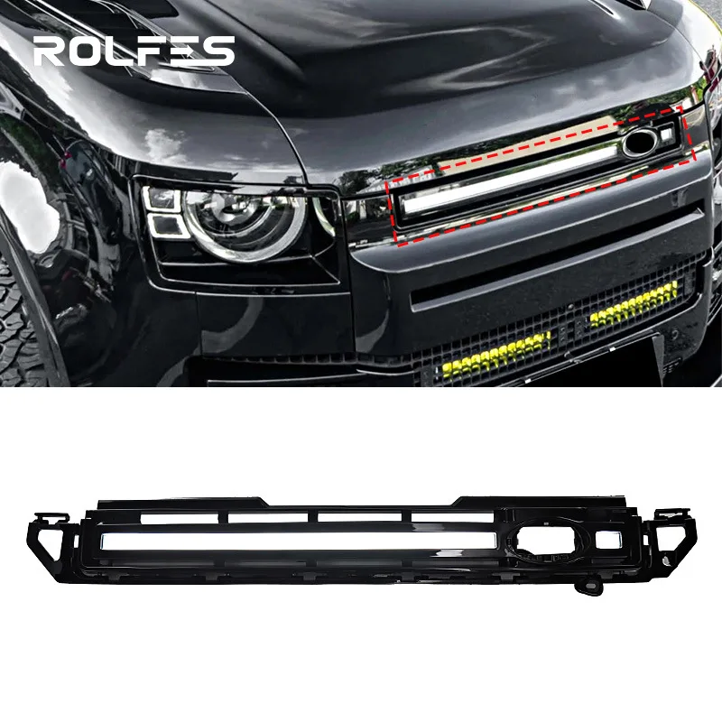 

Подходит для моделей 20-25 Land Rover Defender, решетка с подсветкой, одинарная световая полоса, стильная подсветка, автомобильная решетка modifica