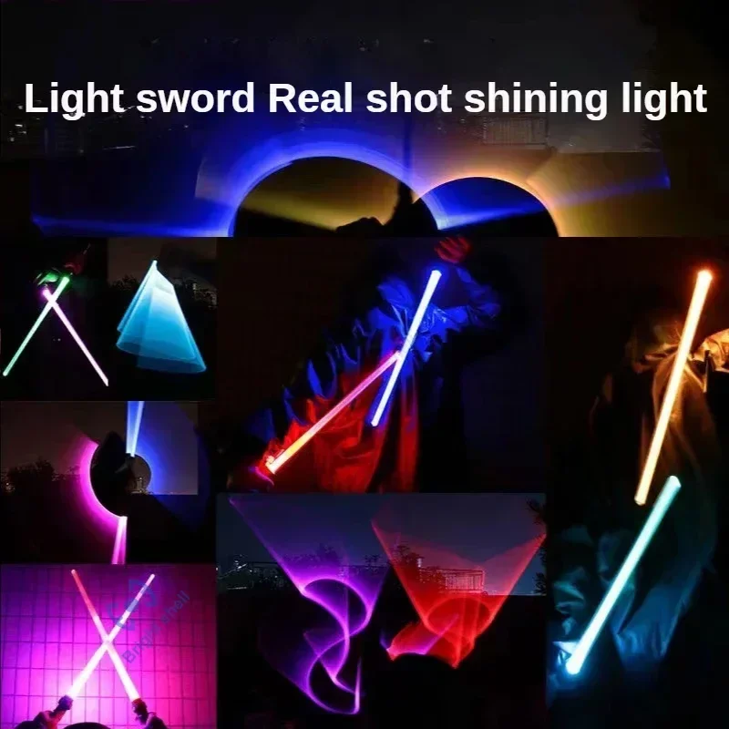 Lightsaber mainan pedang Laser 80cm RGB, pedang cahaya 7 warna berubah anak teleskopik Force FX FOC Blaster mainan pedang Jedi hadiah anak laki-laki