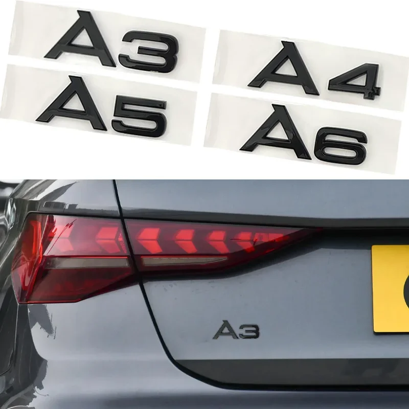 Audi 3D ABS Car Logo Badge Trunk Decal Fender Sticker Decal Emblem Accessories For A1 A3 A4 A5 Q2 Q3 Q5 Q7 RS3 RS4 RS5 RS6 S3 S4