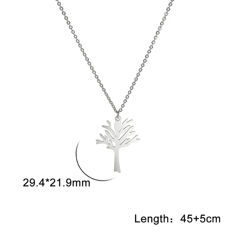 Titanium Steel Tree Of Life Pendant Necklace Hip Hop Style High Quality Stainless Steel Jewelry For Men And Women