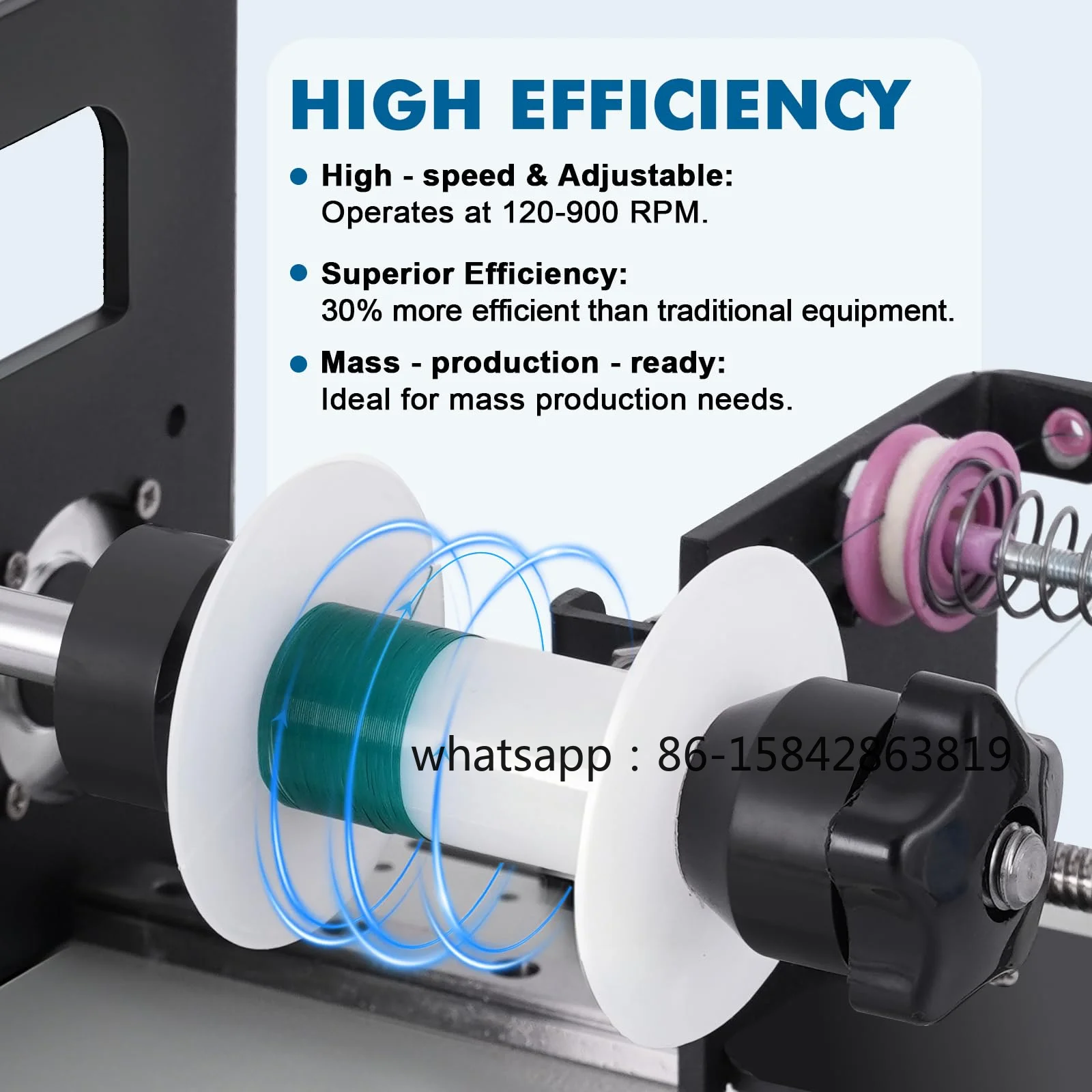 Automatic Winding Machine 900RPM Coil Winder Machine with Auto-Wire Alignment, Ideal for Coils, Fishing Lines, and Silk Threads