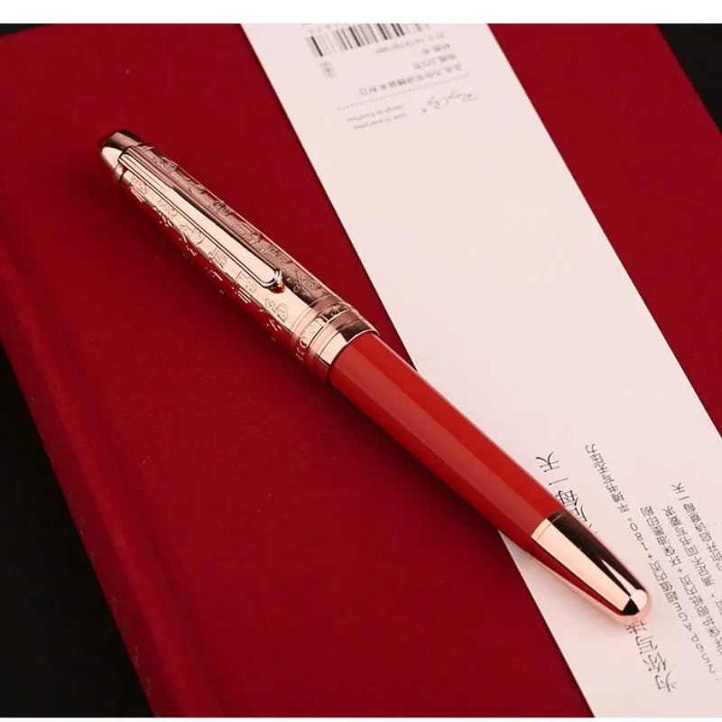 MAJOHN Last Craftsman P135 Pen Rose Gold Fine Pointed Red Lucky Letter Limited Gift Box Adult Student Writing Practice Pen Ink