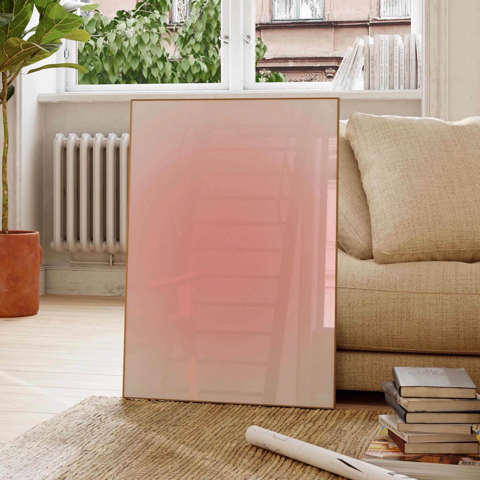 Modern Pink Glow Aura Abstract Pink Blur Wall Art Prints Canvas Painting Poster Picture For Living Room Home Decor image 4