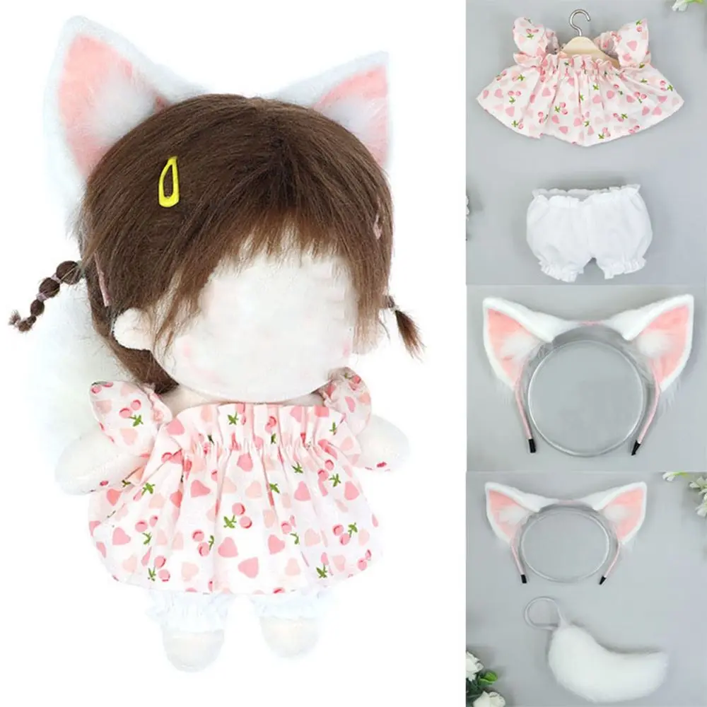 For 14inch Doll Plush Toys Clothes Suit Decor Cute Headband Plush Doll Headwear Headwear Tails 20cm Doll Accessories