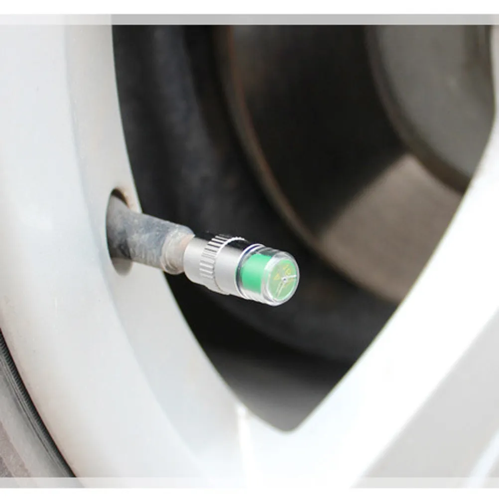 

4Pcs Car Tire Pressure Monitor Caps Sensor Indicator Covers Inflation Level Color System for Tire Safety Control