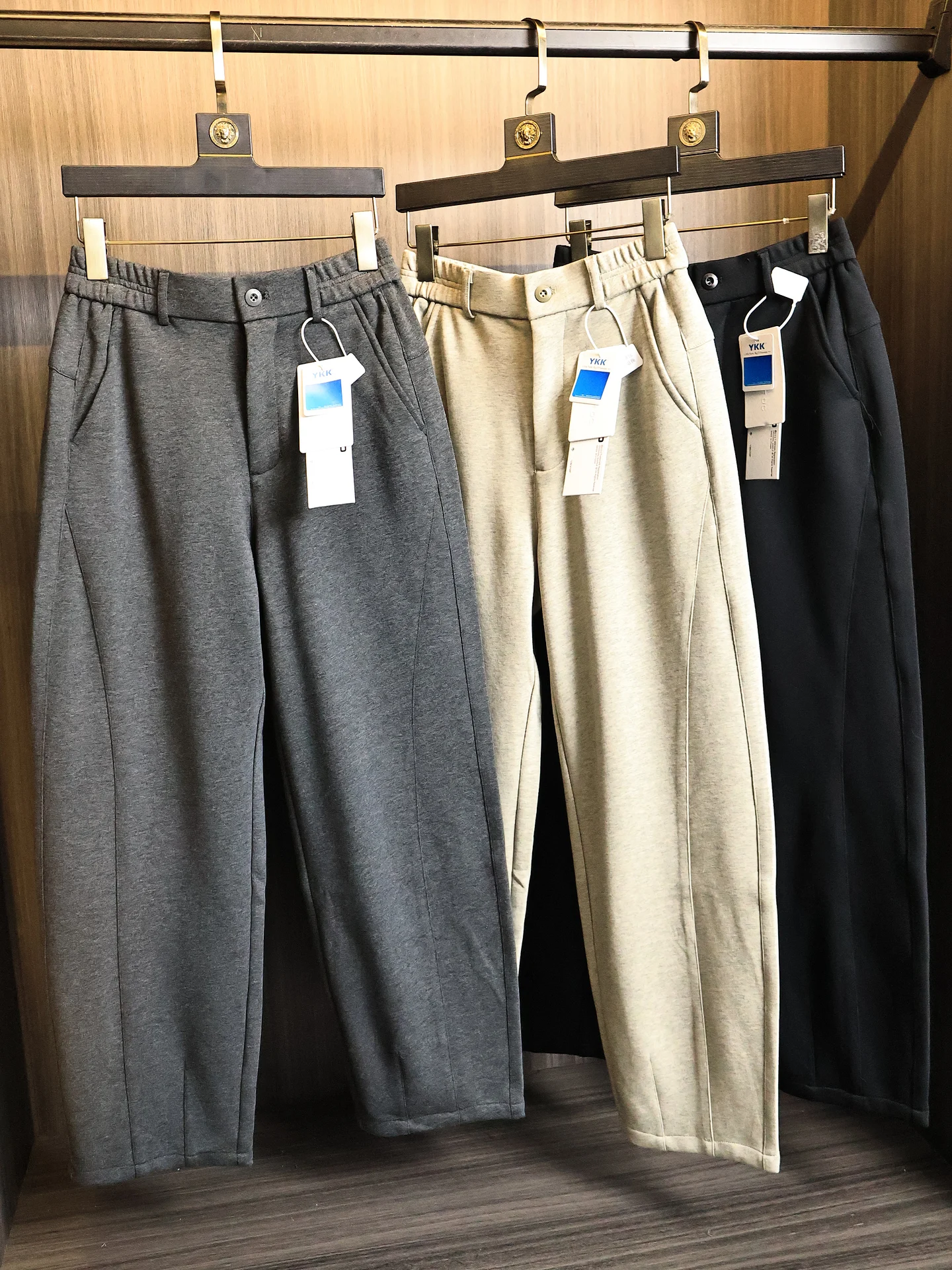 Men's Cotton Knitted Casual Pants Straight Leg Warm Fashion Urban Style Comfortable Fit Autumn Winter Leisure Trousers