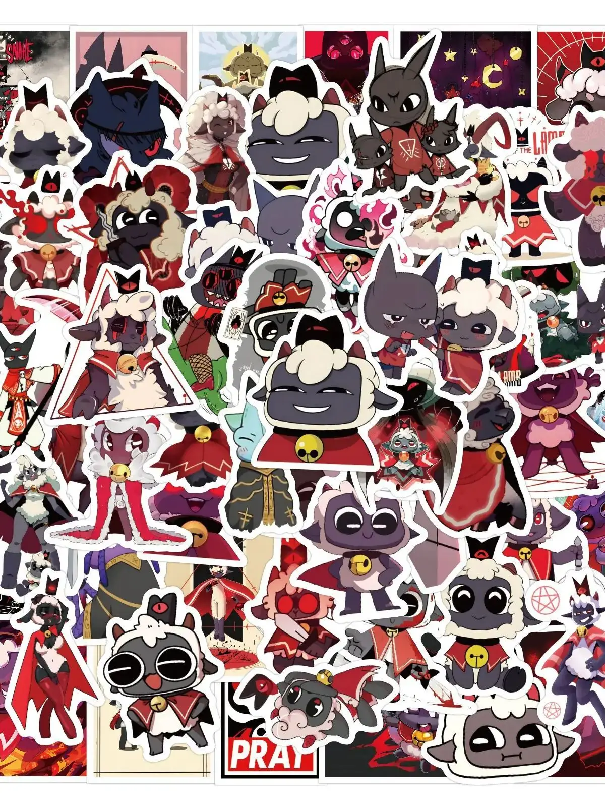 AliExpress GOGOTU 10/30/60/120PCS Cult of The Lamb Stickers Funny Game Decals Scrapbook Luggage Laptop Guitar Bike Skateboard Cartoon Sticker Toy