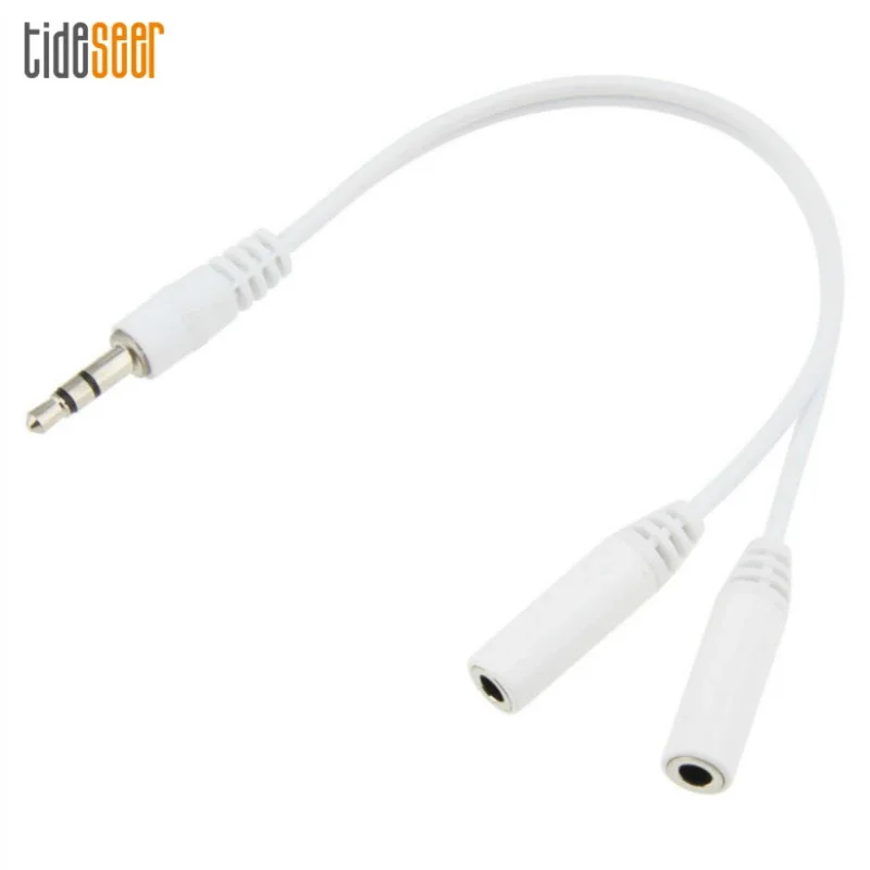 

100pcs 18cm Headphone Splitter Audio Cable 3.5mm Jack Male to 2 Female Aux Cables Adapter For iPhone Samsung MP3/4 Player