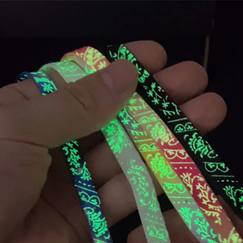 1 Pair Fashion Glowing Shoelace For Men Women Sneakers  Luminous Fluorescent Shoe Laces Party Night Run Unisex Laces