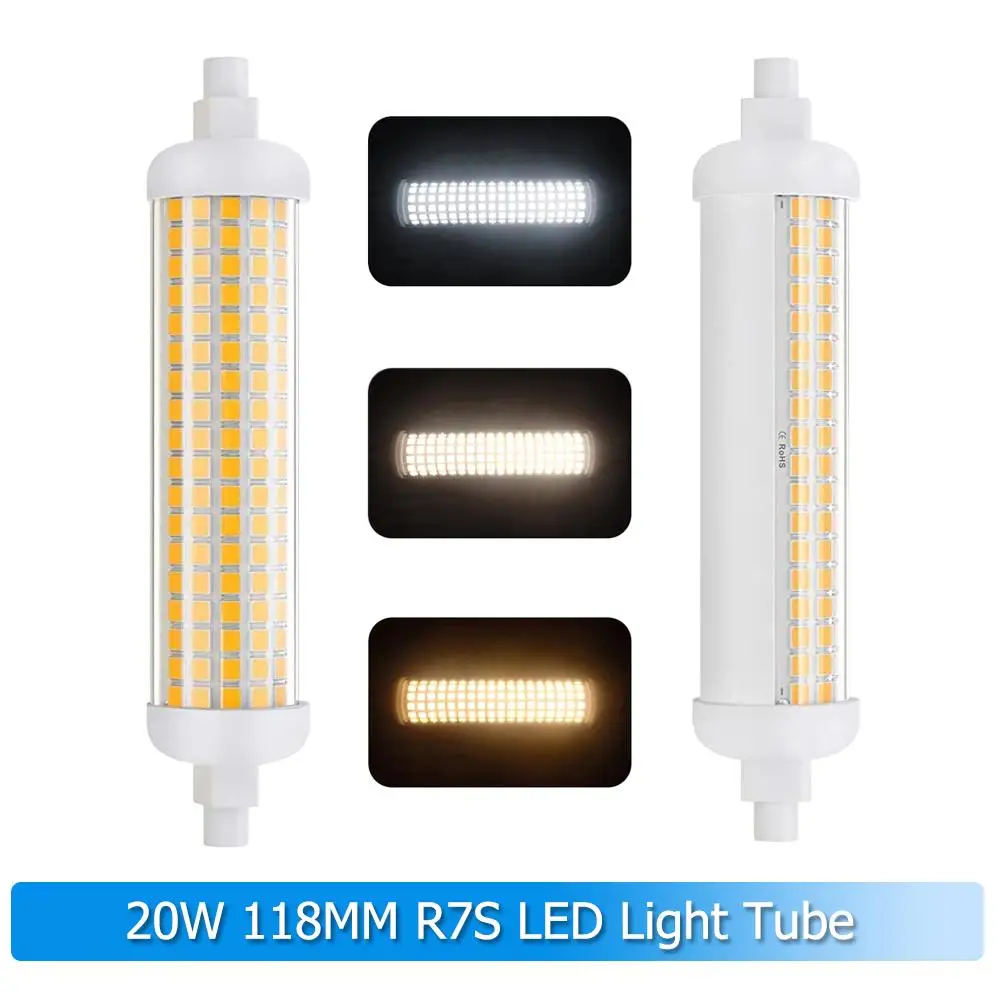 

R7s Led Bulb 118mm 110v Light Bedroom Lighting Bright 20w Bulbs Ceiling Room High Power Cool White 4500k Warm Energy Saving Lamp