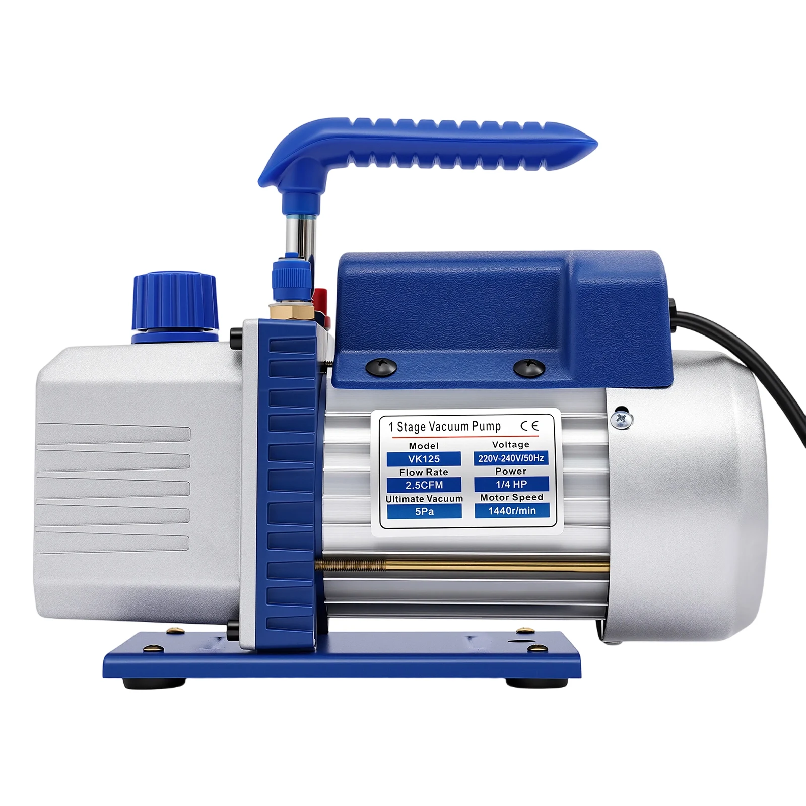 1/4HP Vakuumpumpe 2,5CFM - Klimaanlagen-Reparaturset mit Manometer & Schläuchen für R134A/R410A Geeignet für Auto/Heim-Klimaanlagen-Reparatur – Detail 11