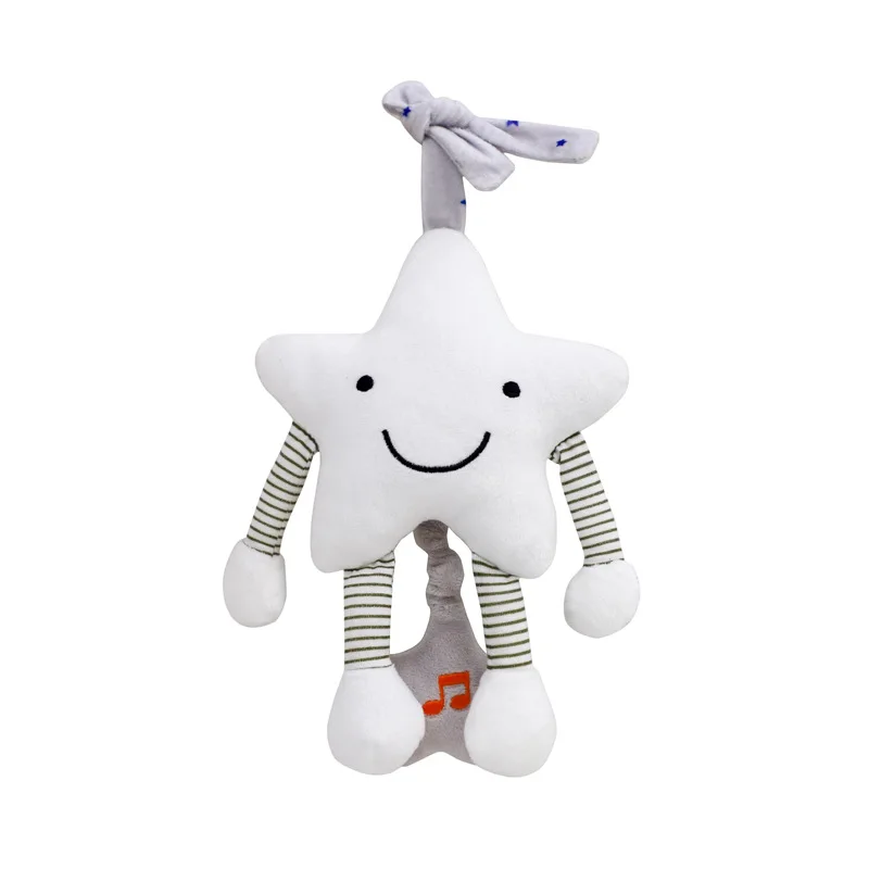 Hanging Musical Toys Cute Cartoon Stars and Moon  Baby Plush Hanging Toys Infants Plush Hanging Toys for Crib Stroller Car